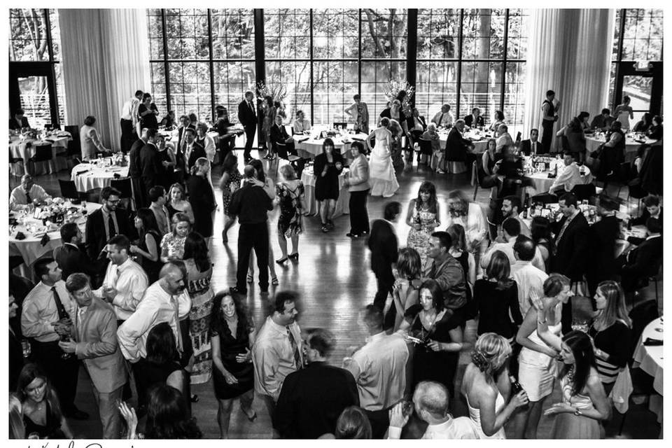 Wedding guests dancing!