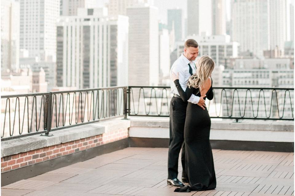 Chicago Rooftop Engagement