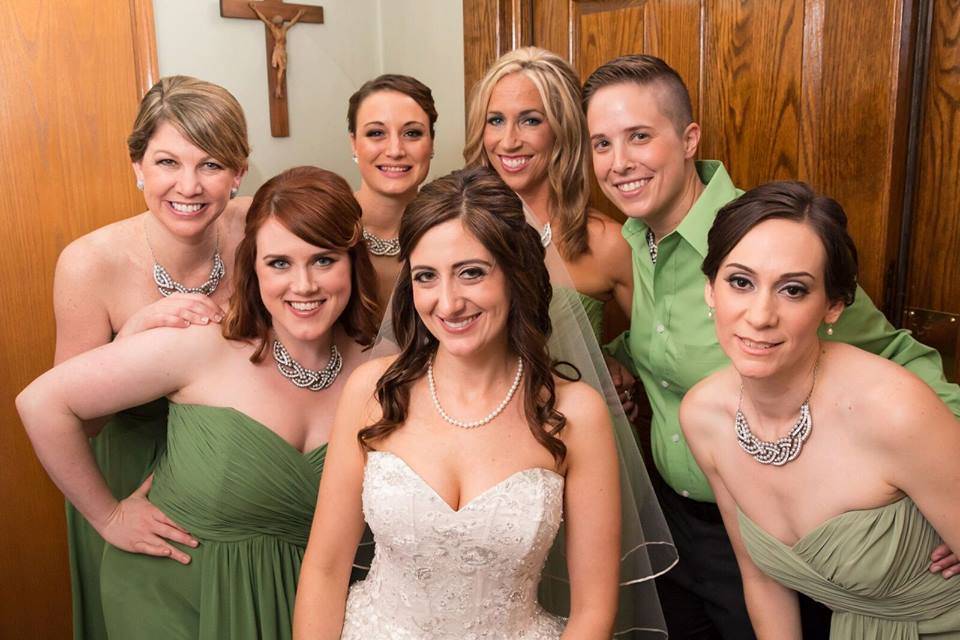 The bride with friends