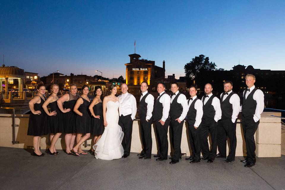 The bride with friends