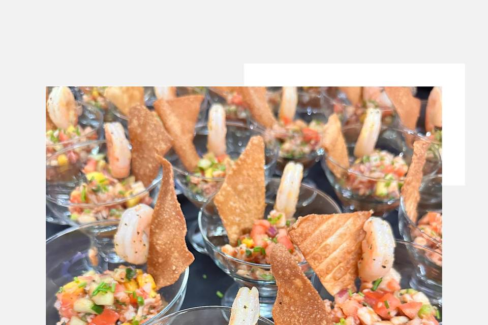 Cevichie with Wonton Chip