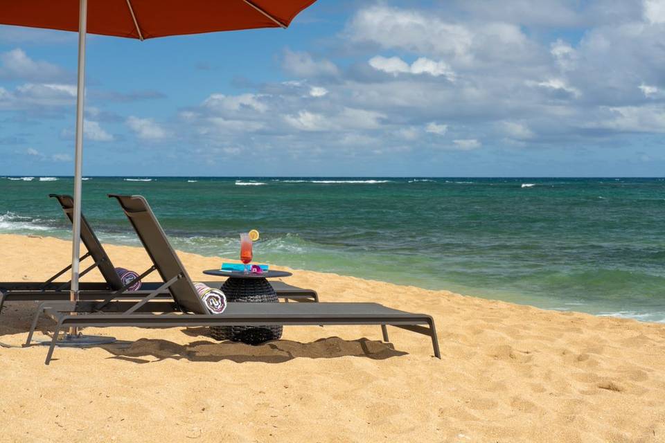 Oceanfront lounge chairs