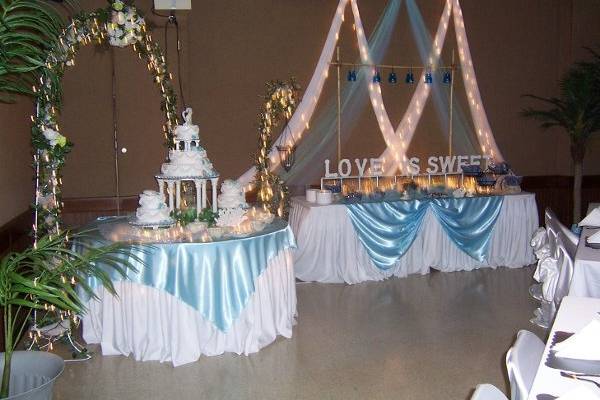 Cake table, and Candy buffet.