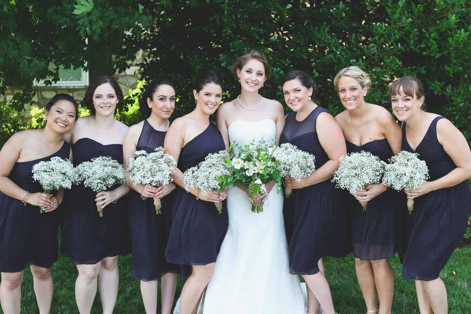 Bride and bridesmaids