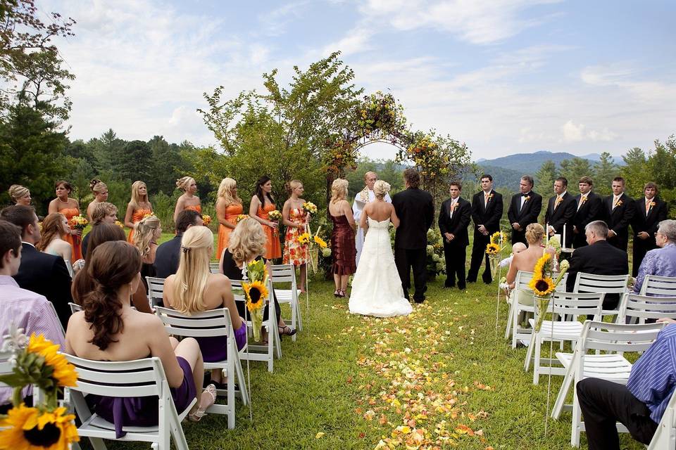 Outdoor wedding ceremony