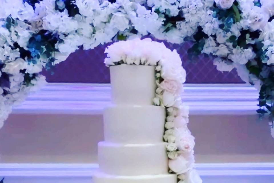 Six tier wedding cake