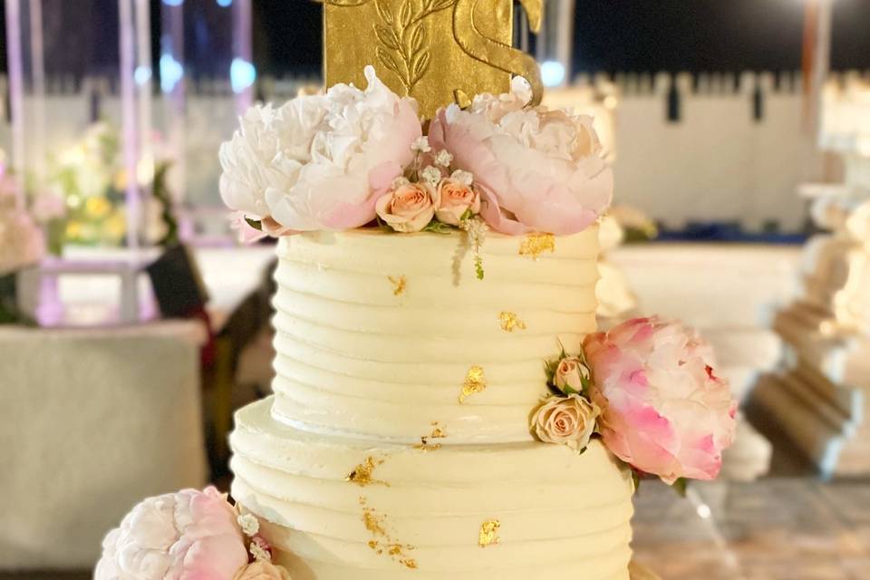 Three tier wedding cake