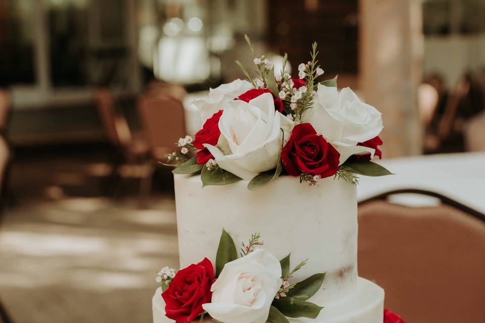 Three tier wedding cake