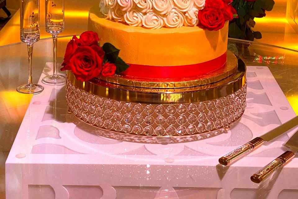 Two tier wedding cake