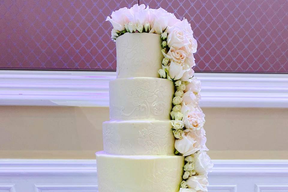 Six tier wedding cake