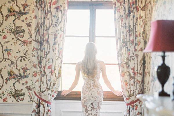 Floral curtains