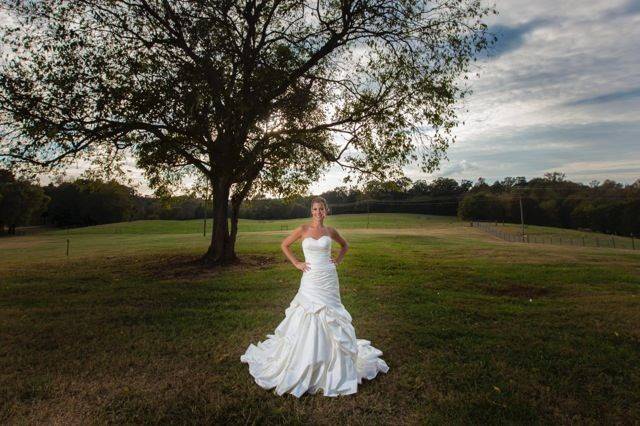 Bride in an open field