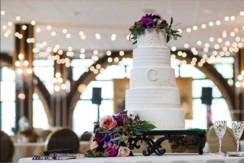 Multiple layered wedding cake