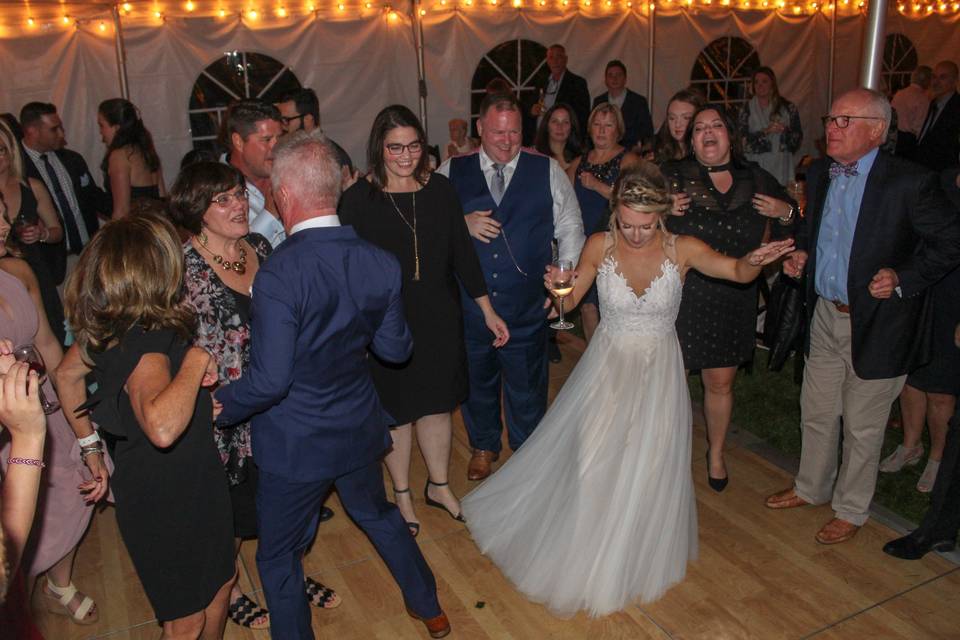 Bride and Guests Dancing