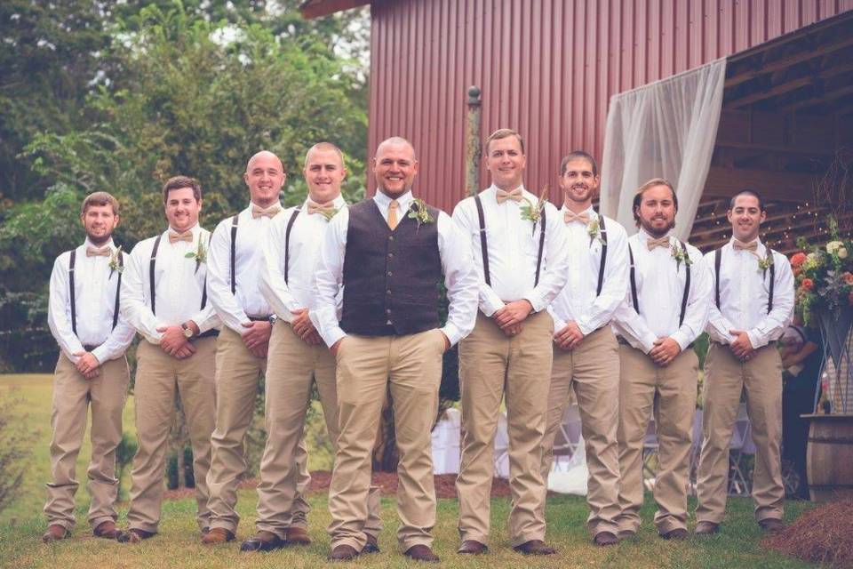 The groom with his groomsmen