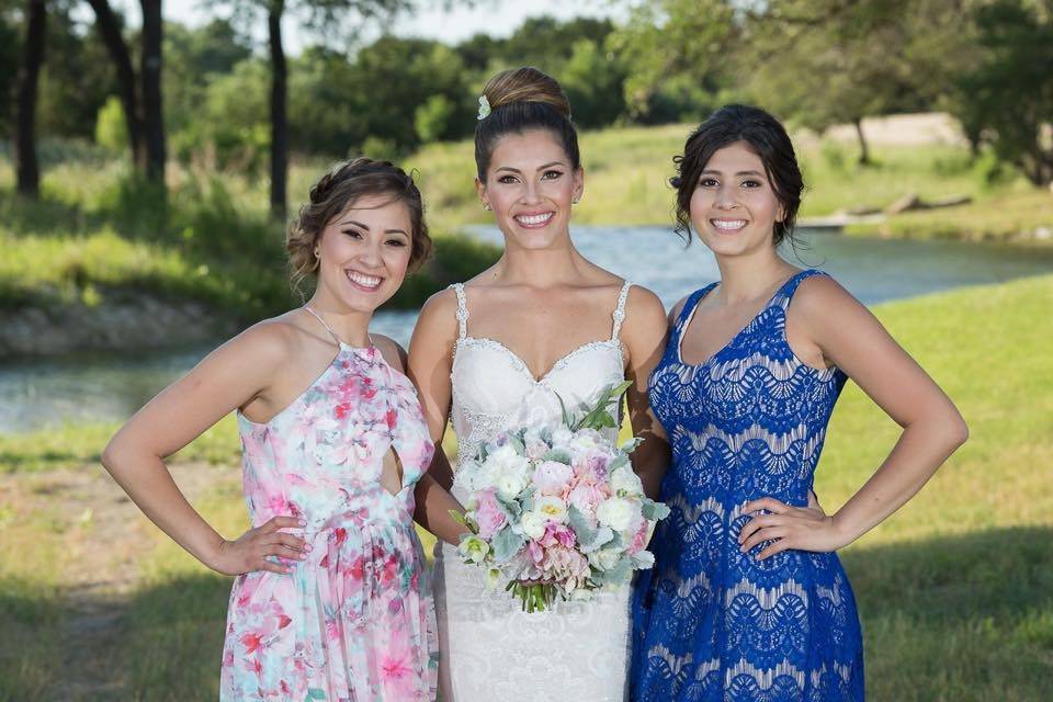 Bride and bridesmaids