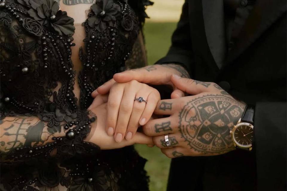 Couple after ring ceremony