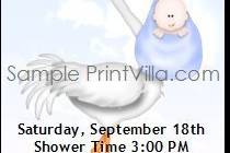 Blue Stork Baby Shower Ticket Invitation
Choice of Single, Twins or Triplets
Choice of Skin Color