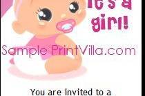 Baby Girl Pink Baby Shower Ticket Invitation