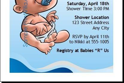Baby Boy Blue Baby Shower Invitation