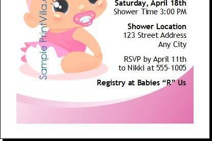 Baby Girl Pink Baby Shower Invitation