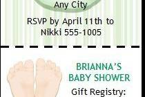 Green Stripes Baby Shower Ticket Invitation
Choice of Skin Color