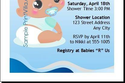 African Baby Boy Blue Baby Shower Invitation