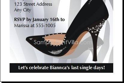 Black Stiletto Bachelorette Party Invitation