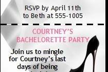 Lady with Style Bachelorette Party Ticket Invitation