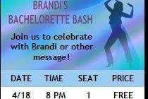 Dancing Bachelorette Party Ticket Invitation