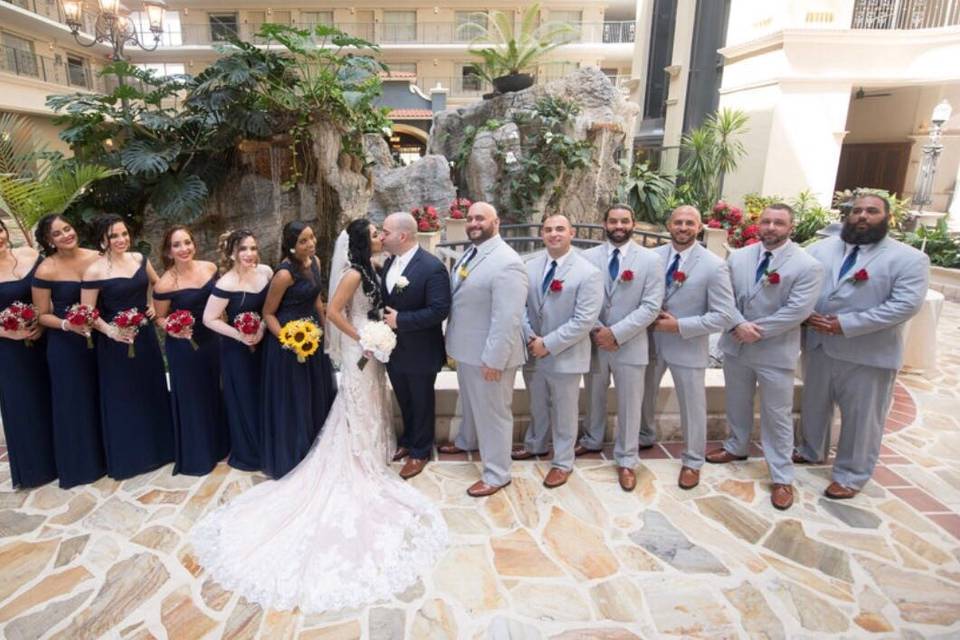 Bridesmaids on the bridge