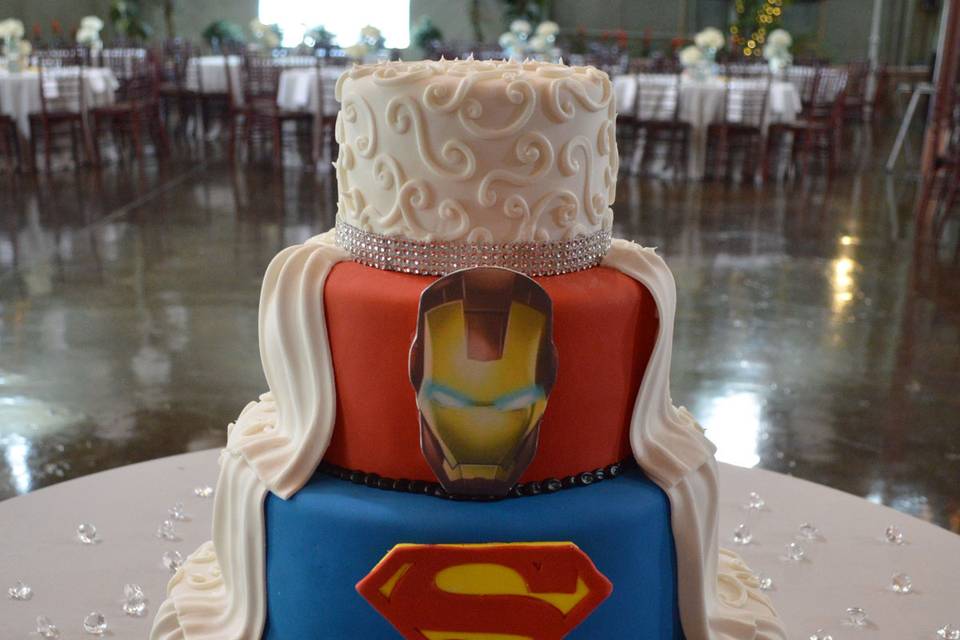Back of wedding cake
