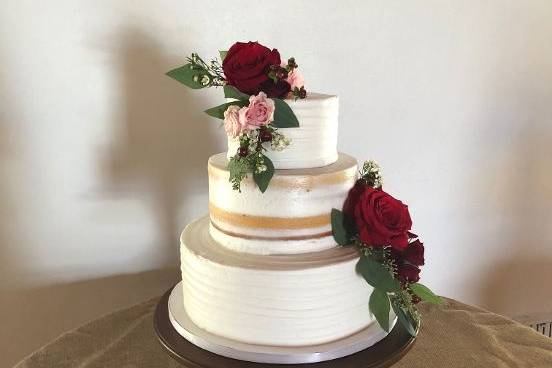 Semi-naked rose cake