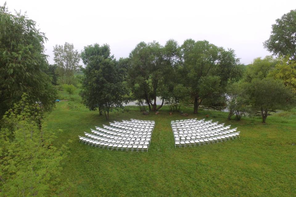 Aerial view of the ceremony site