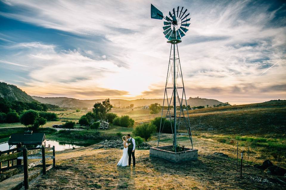 Couple by windmill