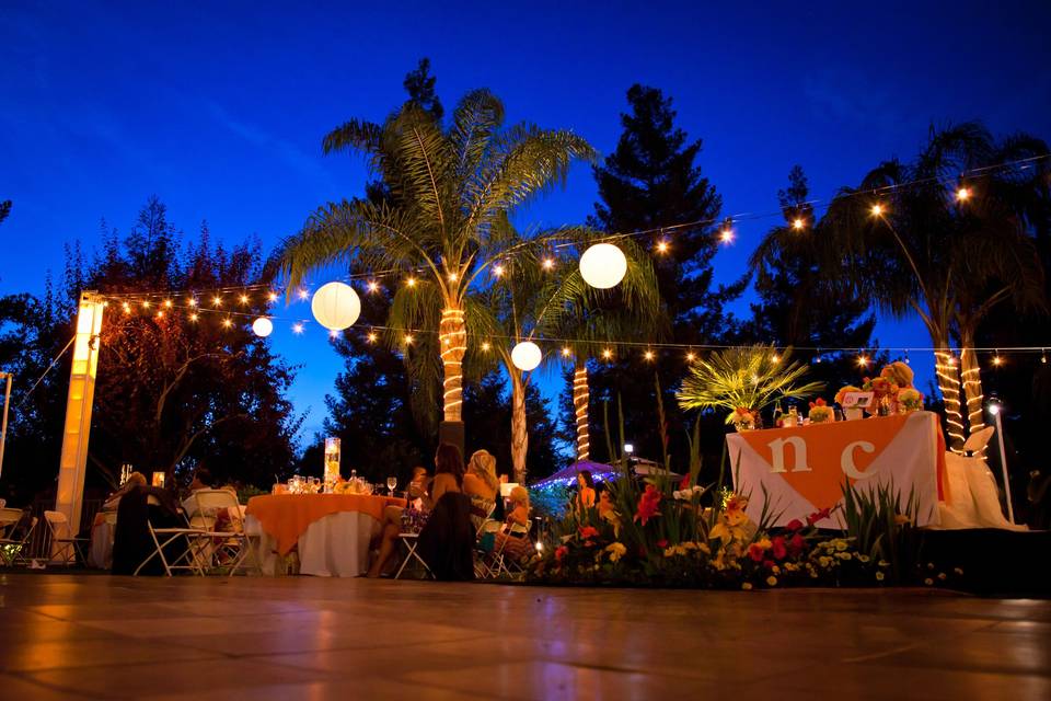 Outdoor wedding reception