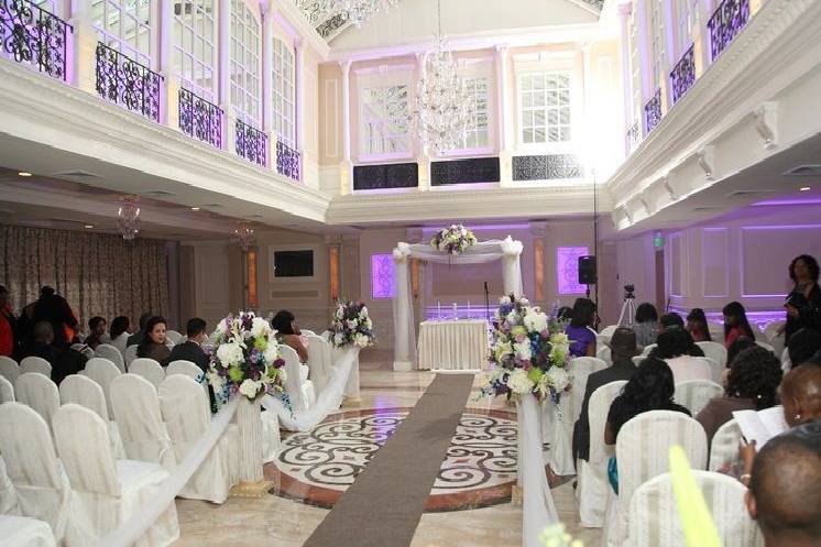 Outdoor wedding setup