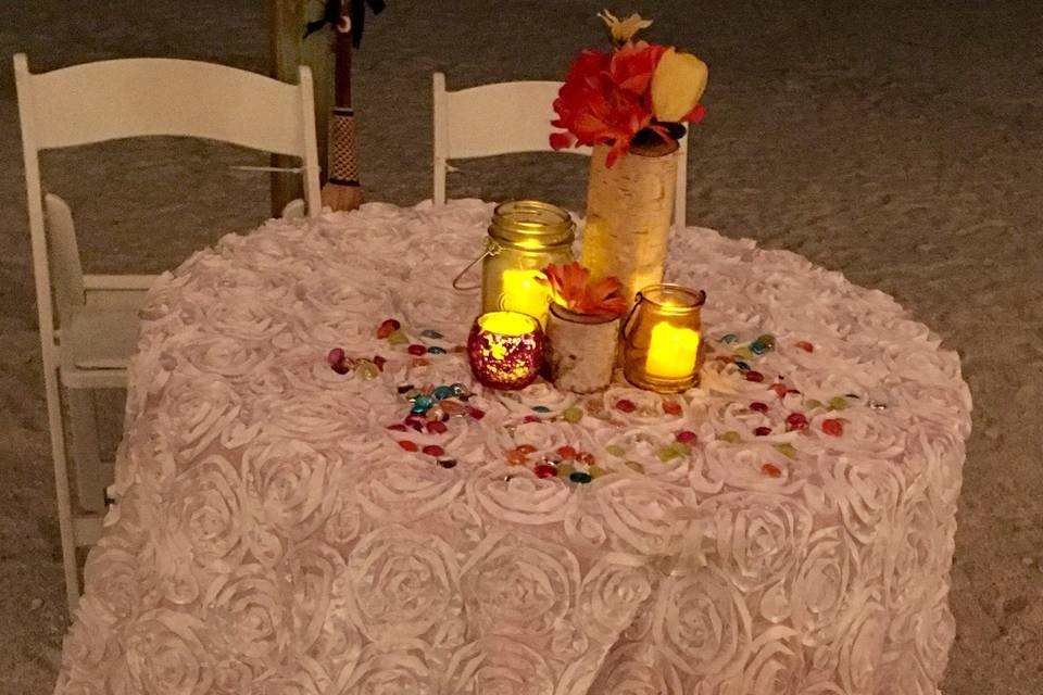 Table decor with candle design