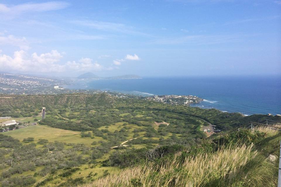 At the top of Diamond Head in Hawaii