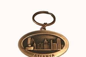 This copper Atlanta skyline key chain shows our great city off in style and is ideal for your welcome bags.
