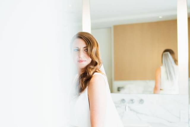 Bride in Bathroom Suite