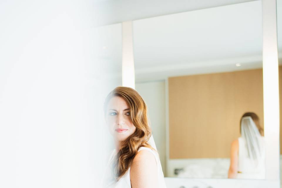 Bride in Bathroom Suite
