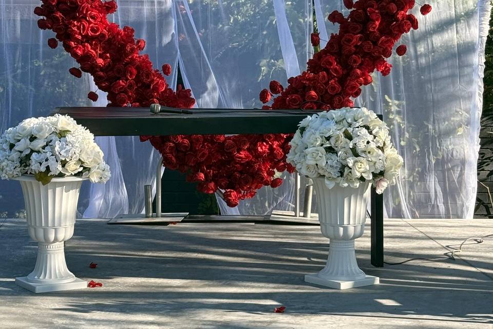Heart floral rental