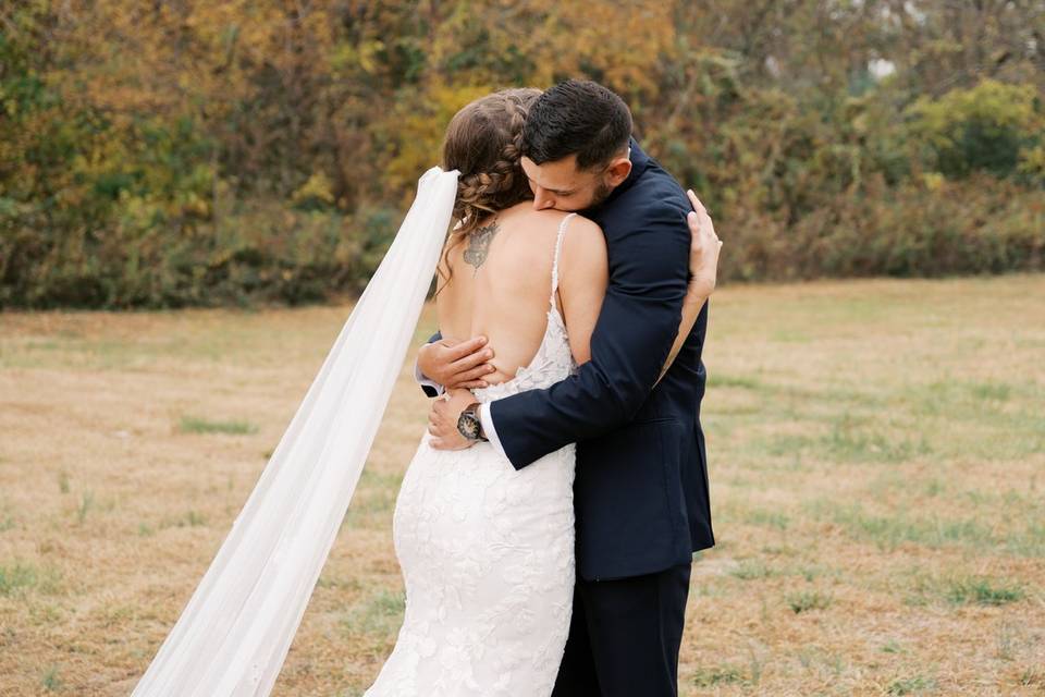 Sweet hug before ceremony