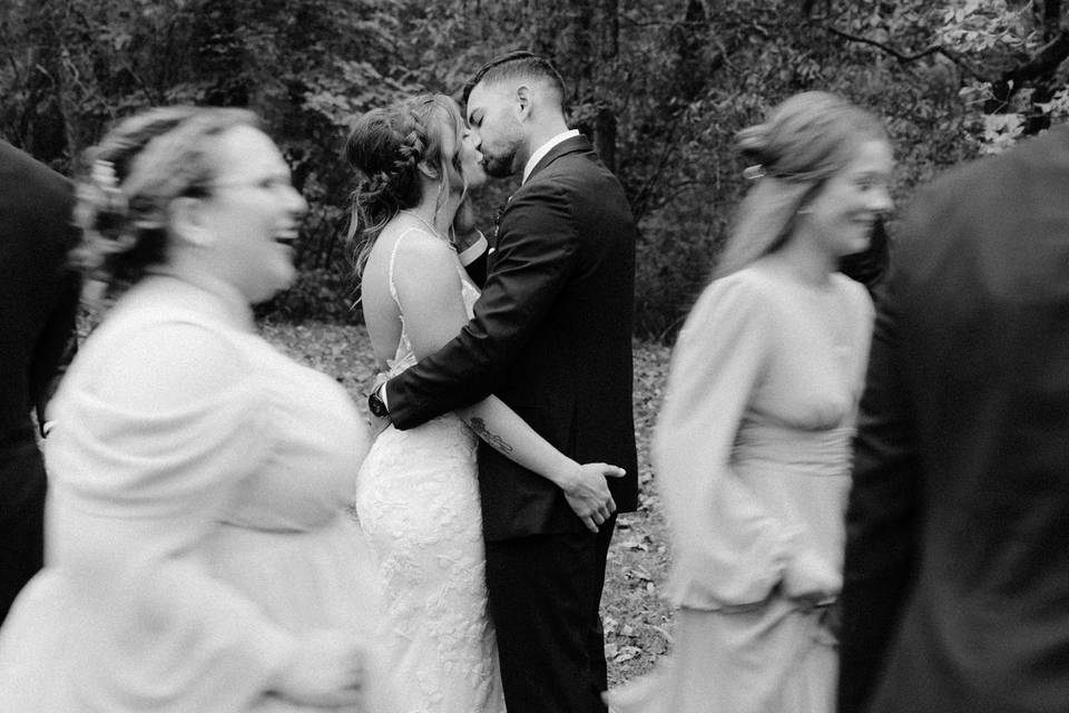 Moment with bridal party