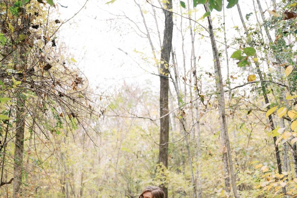 Beautiful bride in forest