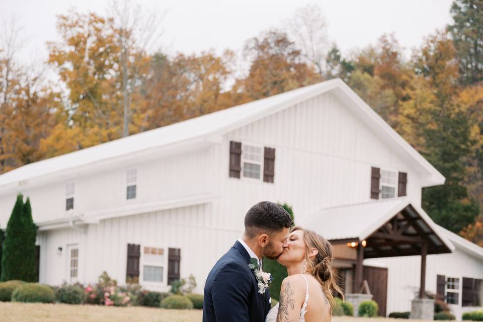 Couple kissing in-front of the
