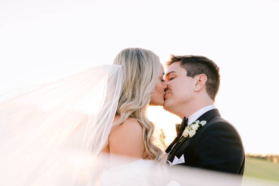 Sunset and veil kisses