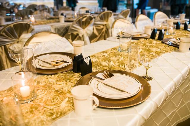 Table setup with centerpiece