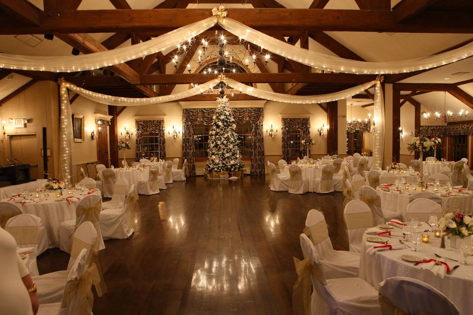 Indoor wedding reception area